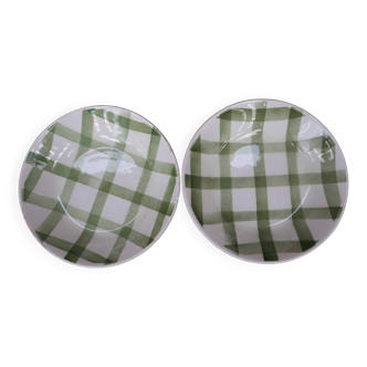 2 assiettes creuses moulin des loups "Nappe"