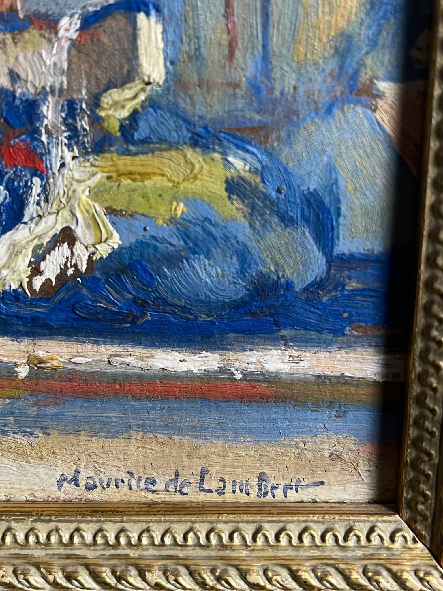 De lambert, oil on panel small format beautiful framing 20th century