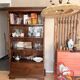 Wooden bookshelf with drawer