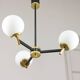 Mid-century italian brass and opaline chandelier