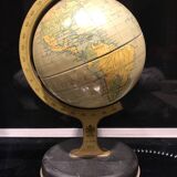 Small English pewter globe Chad Valley