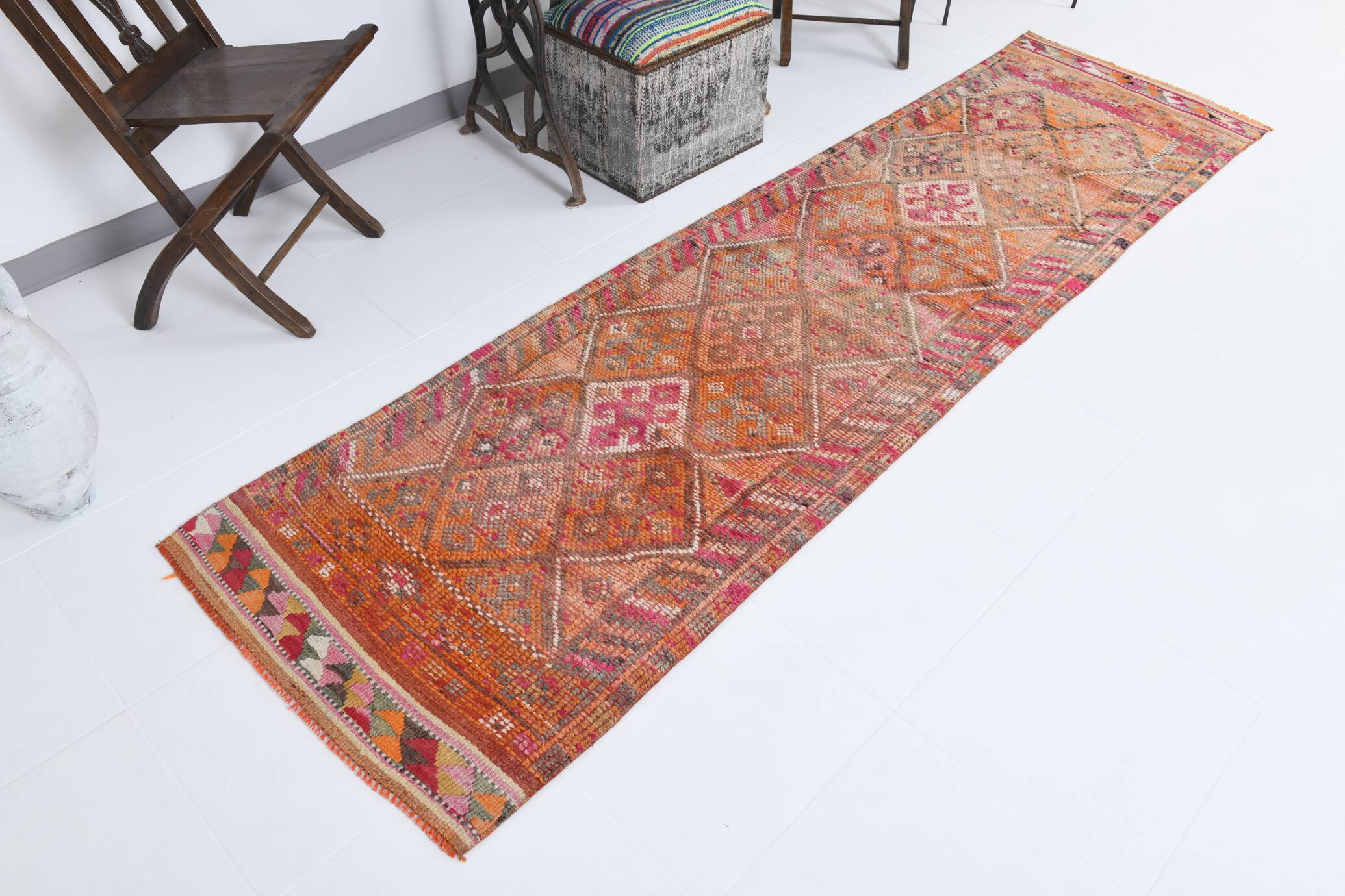 3x10 Rug For Hallway Orange Turkish Runner Rug, 81x296Cm SK 18378 FREE SHIPPING