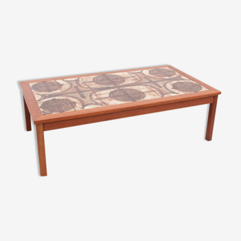 Scandinavian teak and ceramic coffee table