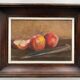 Oil on Isorel signed Still Life with Fruits XXth Natural wood frame