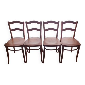 4 bentwood bistro chairs with Art Nouveau patterns