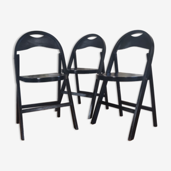 Trio de chaises Thonet B751 noires