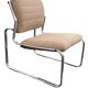 Fauteuil / chauffeuse de salon tissus et chrome Atal 1970