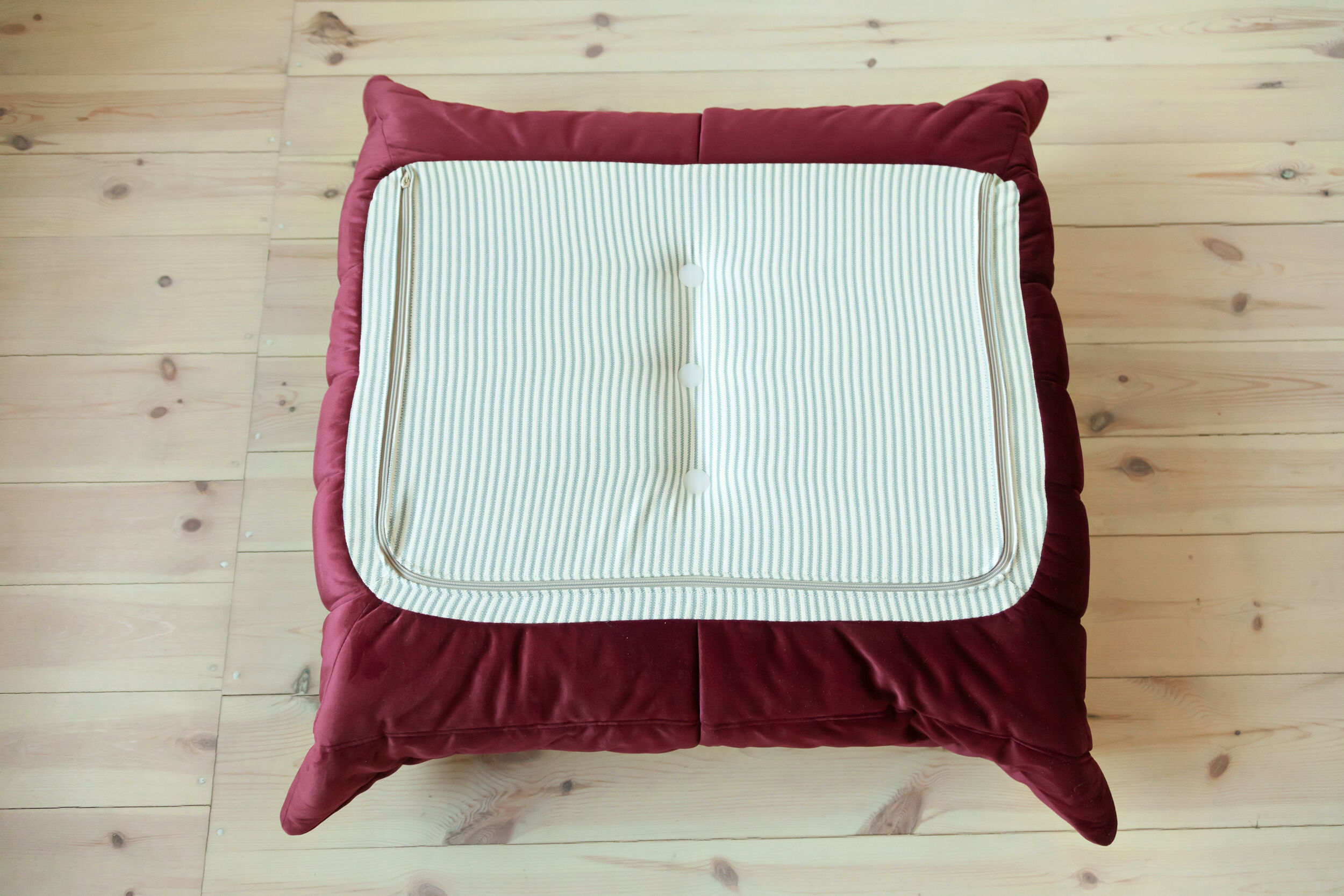 Sofa Chair and ottoman in Velvet designed by Michel Ducaroy 1973