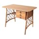 Vintage oak and rattan desk attributed to Louis Sognot