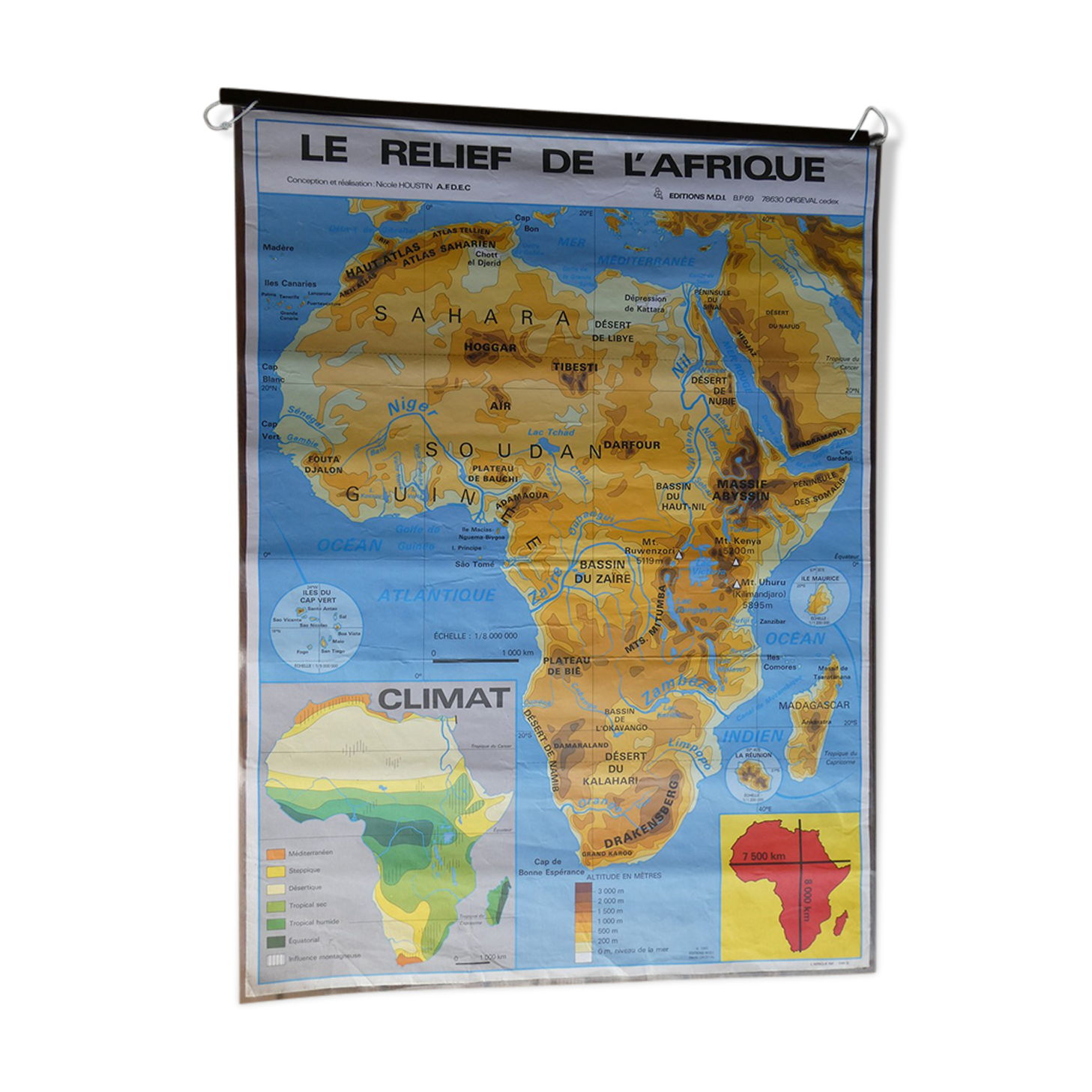 School map poster vintage Africa edition MDI