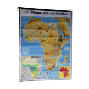 Carte scolaire poster vintage Afrique