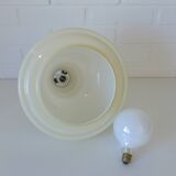 Vintage Ceiling Light Beige Glass Semi Flush Mount Lighting Redesign 1970's