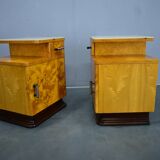 1940s set of bedside tables by Jindrich Halabala, Czechoslovakia