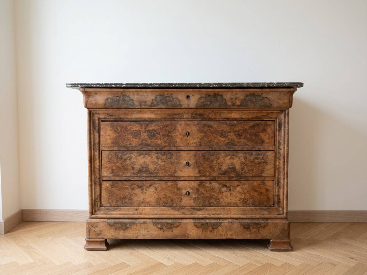 Set of antique solid wood chests of drawers