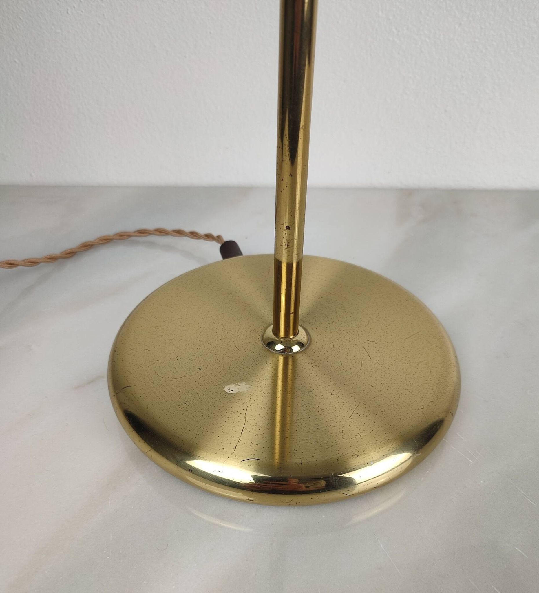 Lampe de Bureau Ajustable en Laiton Doré – Design Allemand, Années 70