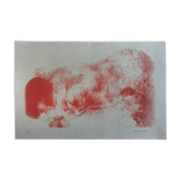 Lithographie originale sur papier ingres signée de Claude Garache, suite vermillon v, 1981
