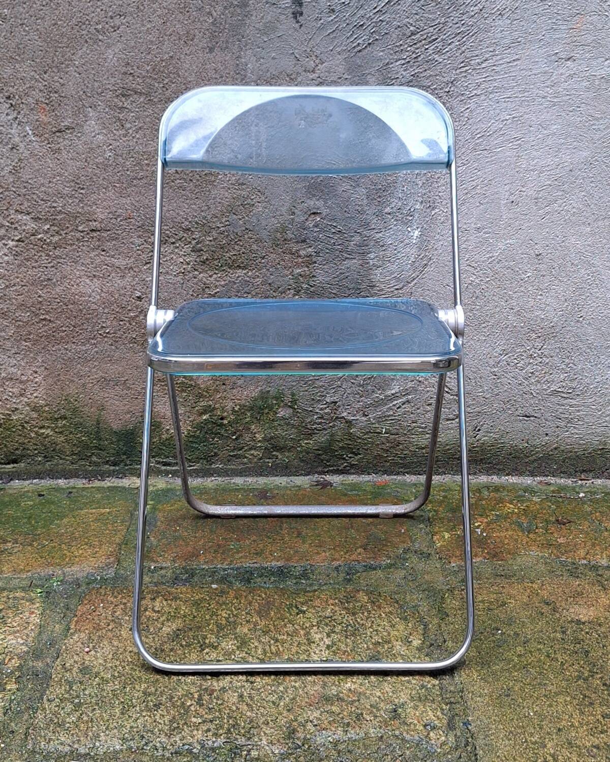 Plia chair in blue plexiglass by Giancarlo Piretti for Castelli