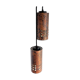 Set of 2 brutalist metal and glass pendant lamps, 1960s