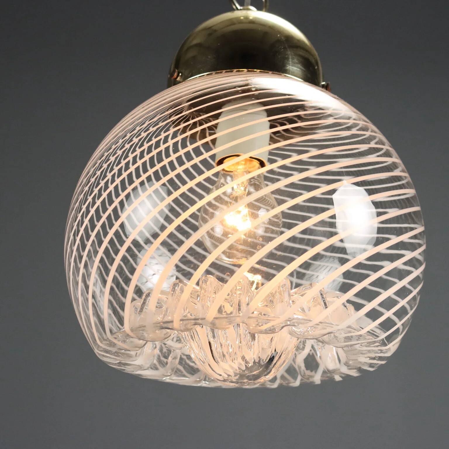 Vintage chrome metal suspension, Italian design from the 1970s.