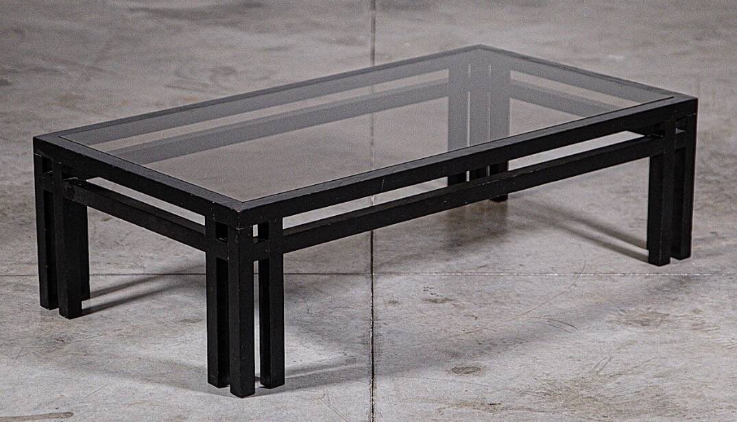 Wood and glass coffee table by Jean-Michel Wilmotte