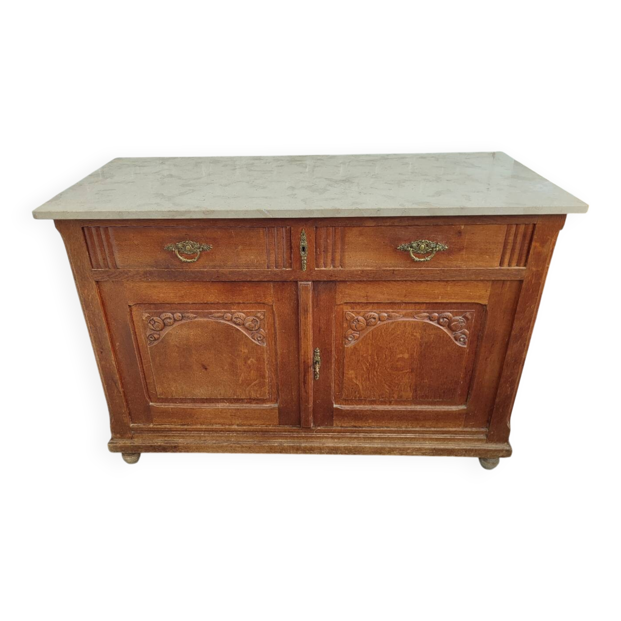 Art Deco oak and marble sideboard