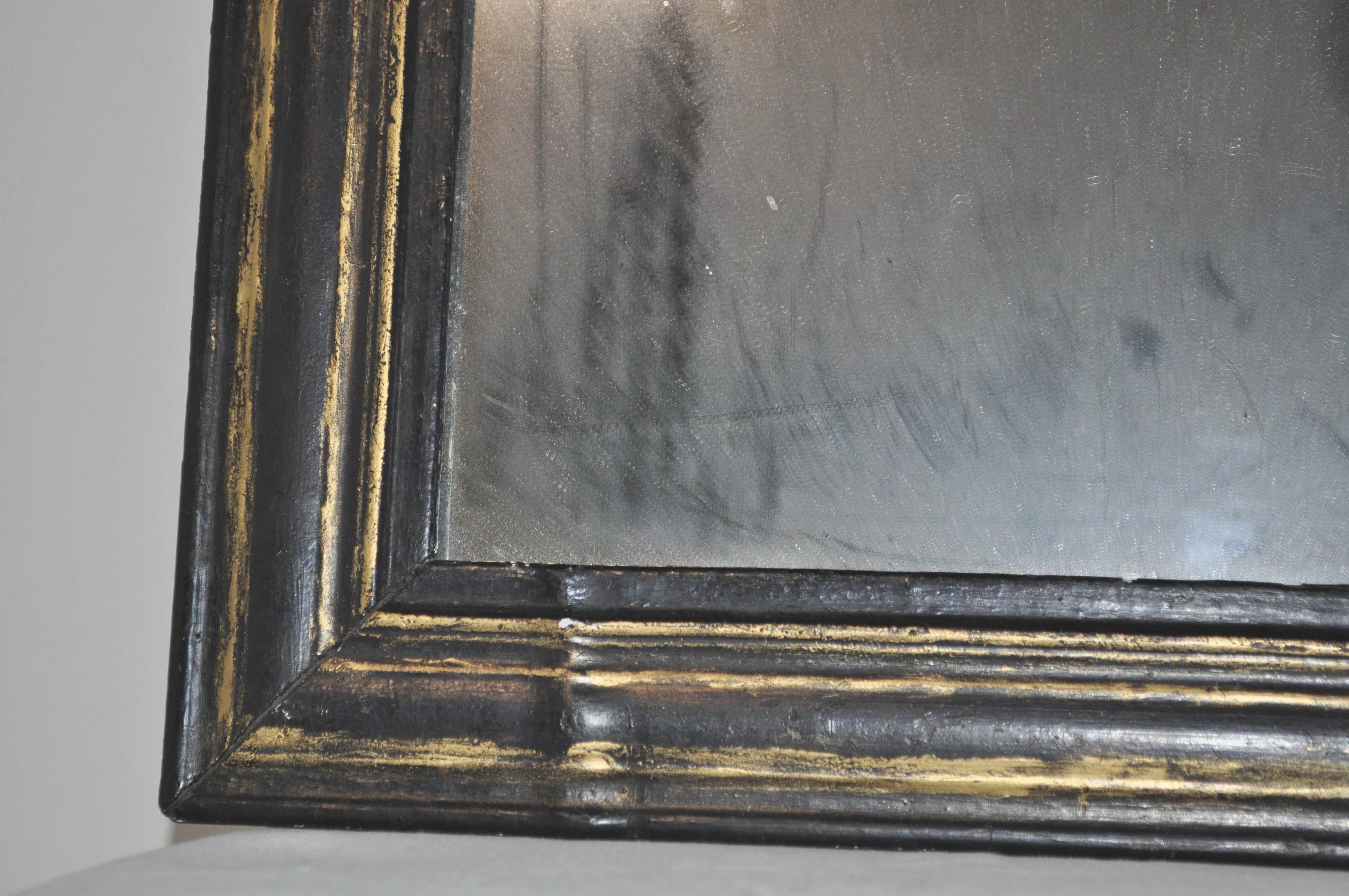 Mirror old wood blackened 36x43cm