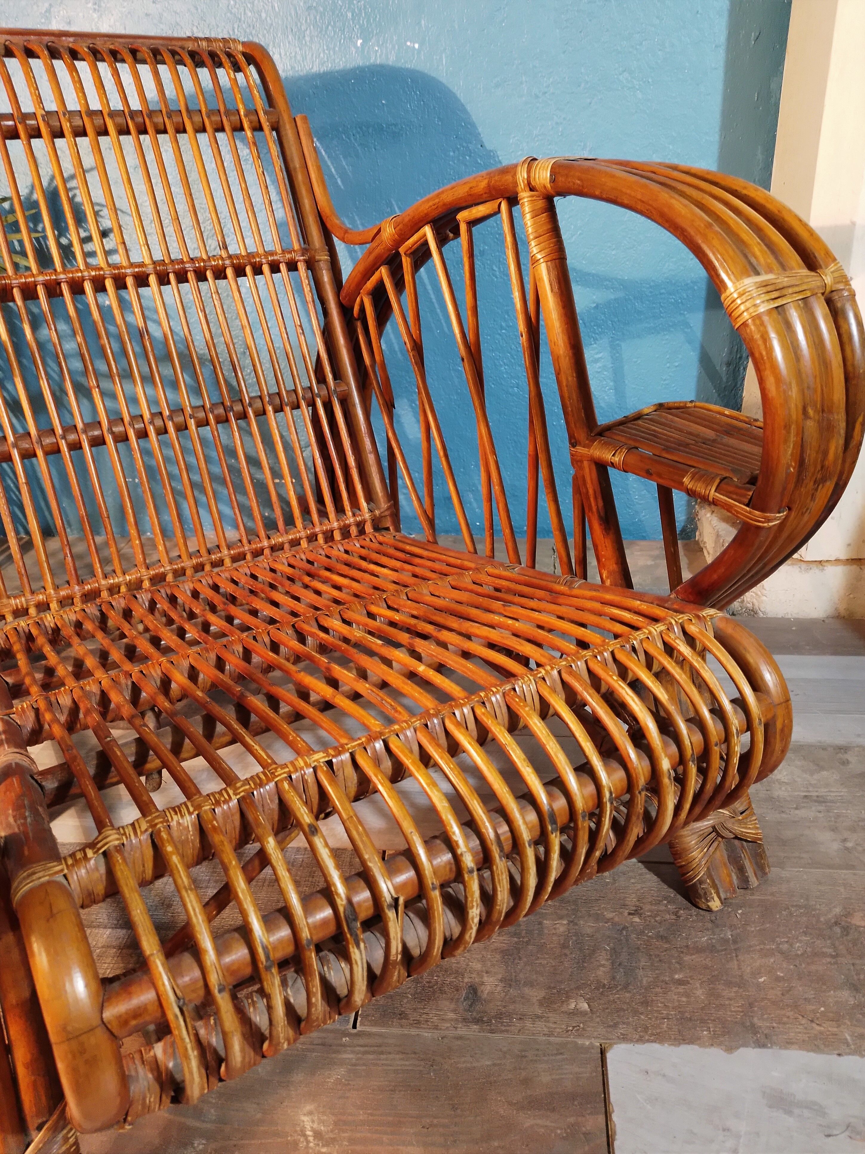 Bamboo armchairs Indochina 1940s