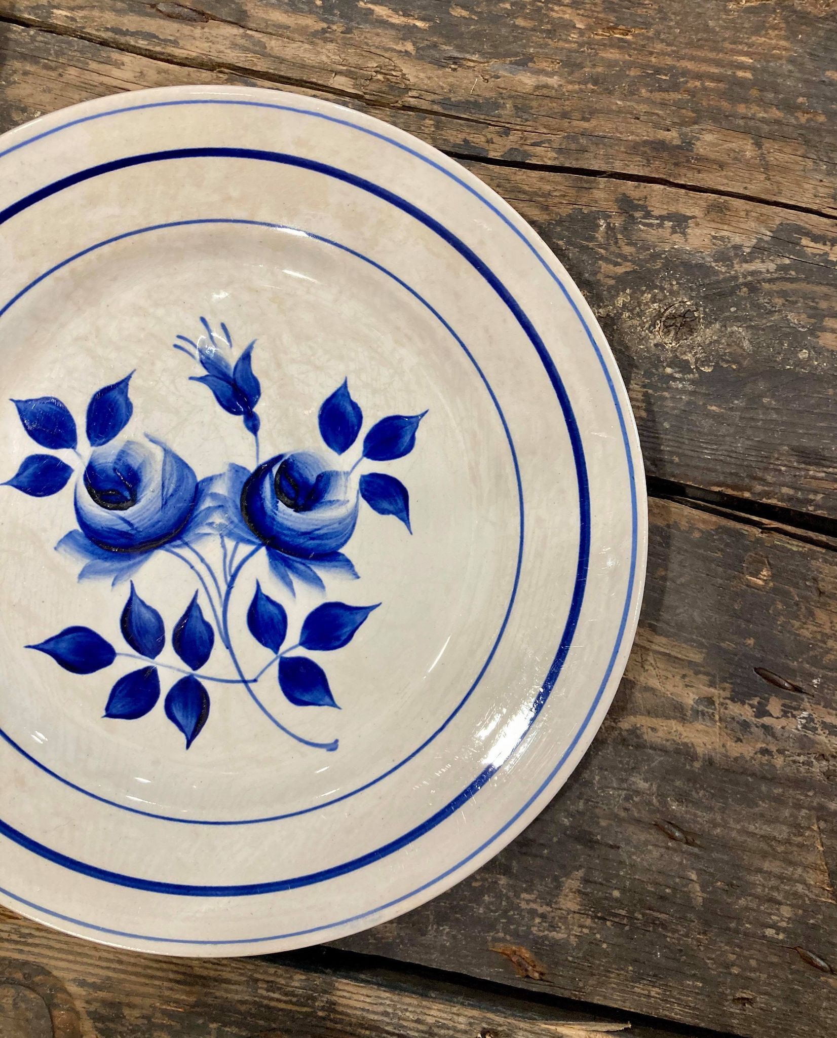 Lot de 3 assiettes Moulin des Loups bleu
