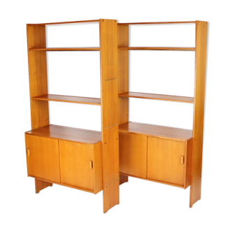 Pair of teak bookcases 70s