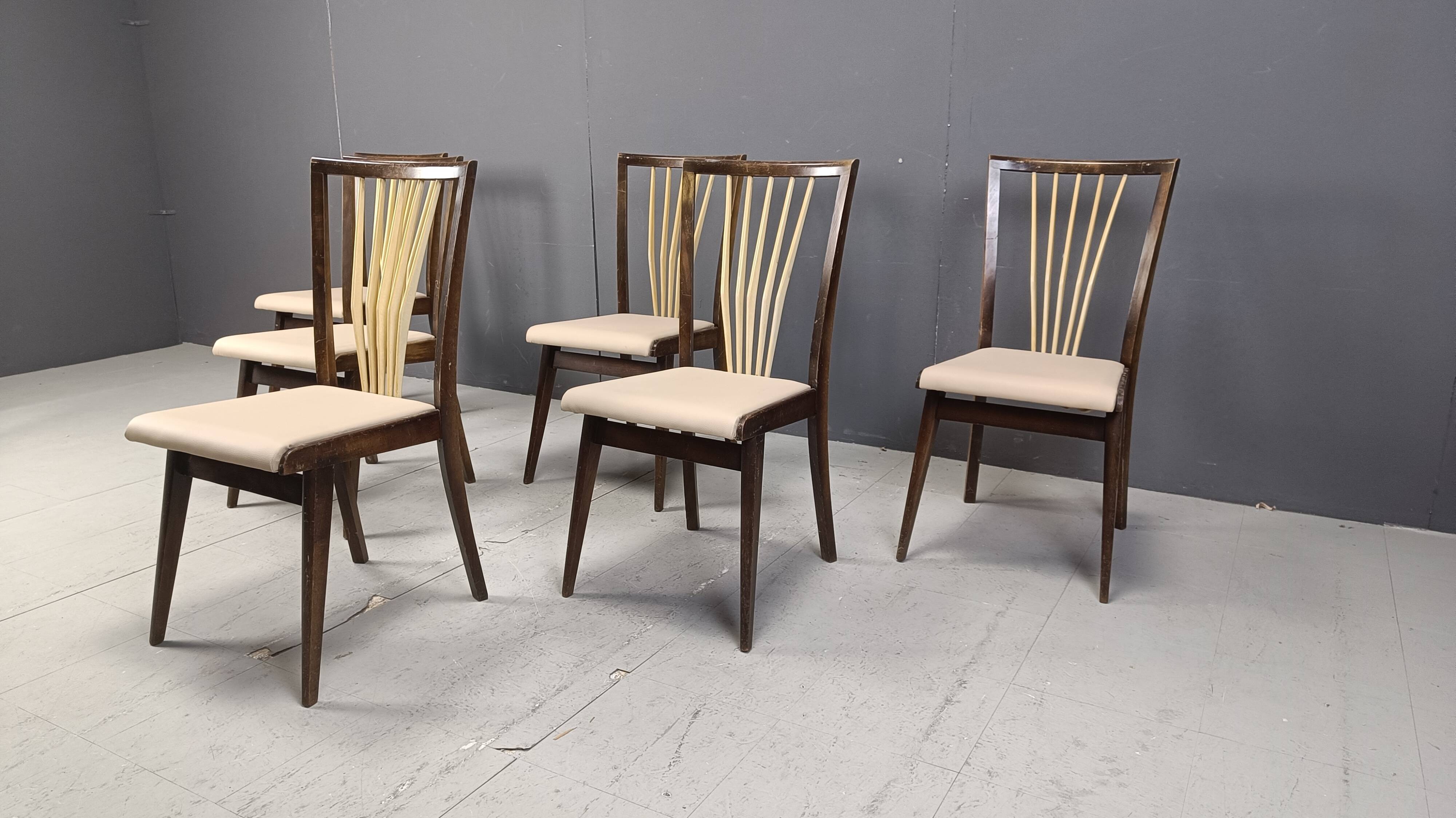Mid century italian dining chairs, 1950s