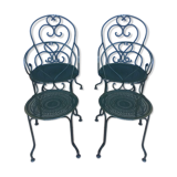 Sets of 2 chairs and 2 garden armchairs in wrought iron DU XXéme