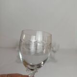 Set of 11 antique engraved crystal liqueur glasses.