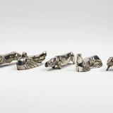 10 porte-couteaux animaliers Art déco en métal argenté – dlg Sandoz, Gallia