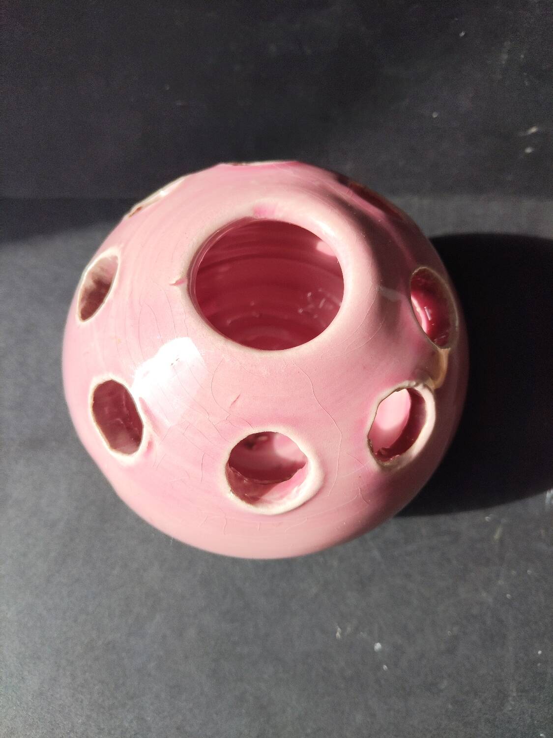 Charming ceramic enamelled flower picture, signed Louviers DK, production