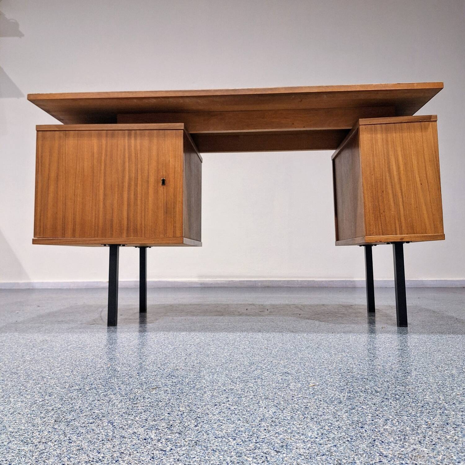 Vintage teak veneer desk from the 1960s