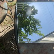 Miroir, centre de table, à poser, biseaute et ciselé, art deco