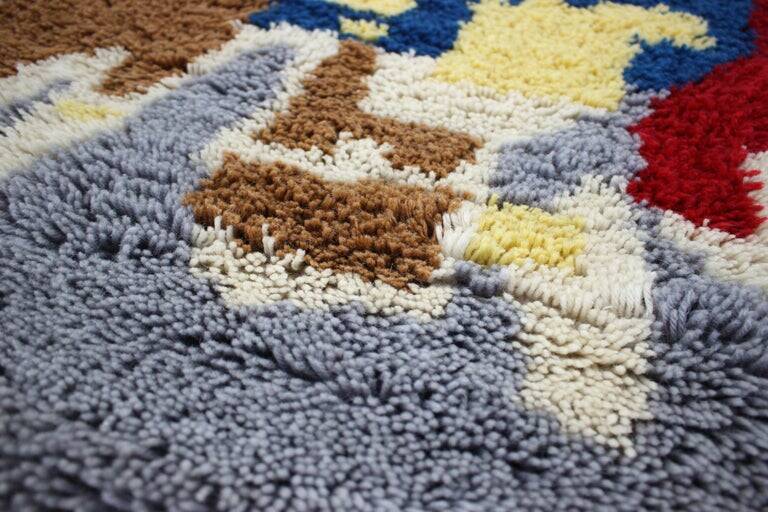 Midcentury design wool carpet in Ege Rya style, Denmark, 1970