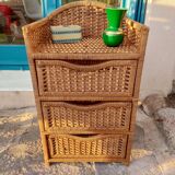 Wicker chest of drawers and rope