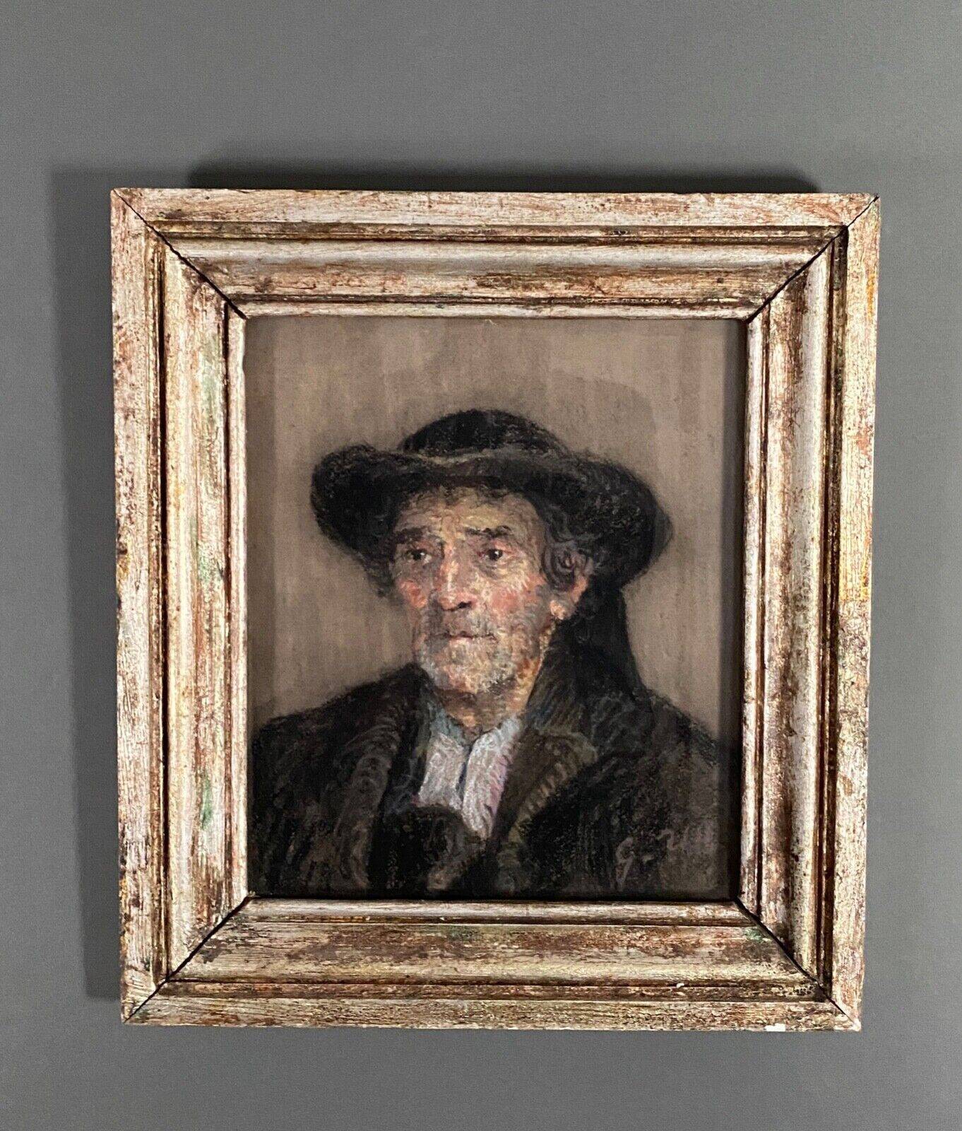 Pastel representing a Breton by G. Rio 1920 limed frame