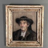 Pastel representing a Breton by G. Rio 1920 limed frame