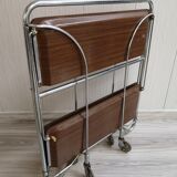 Vintage coffee table, bar, folding side table on wheels