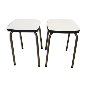 2 stools formica white 60s