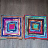 2 granny wool squares