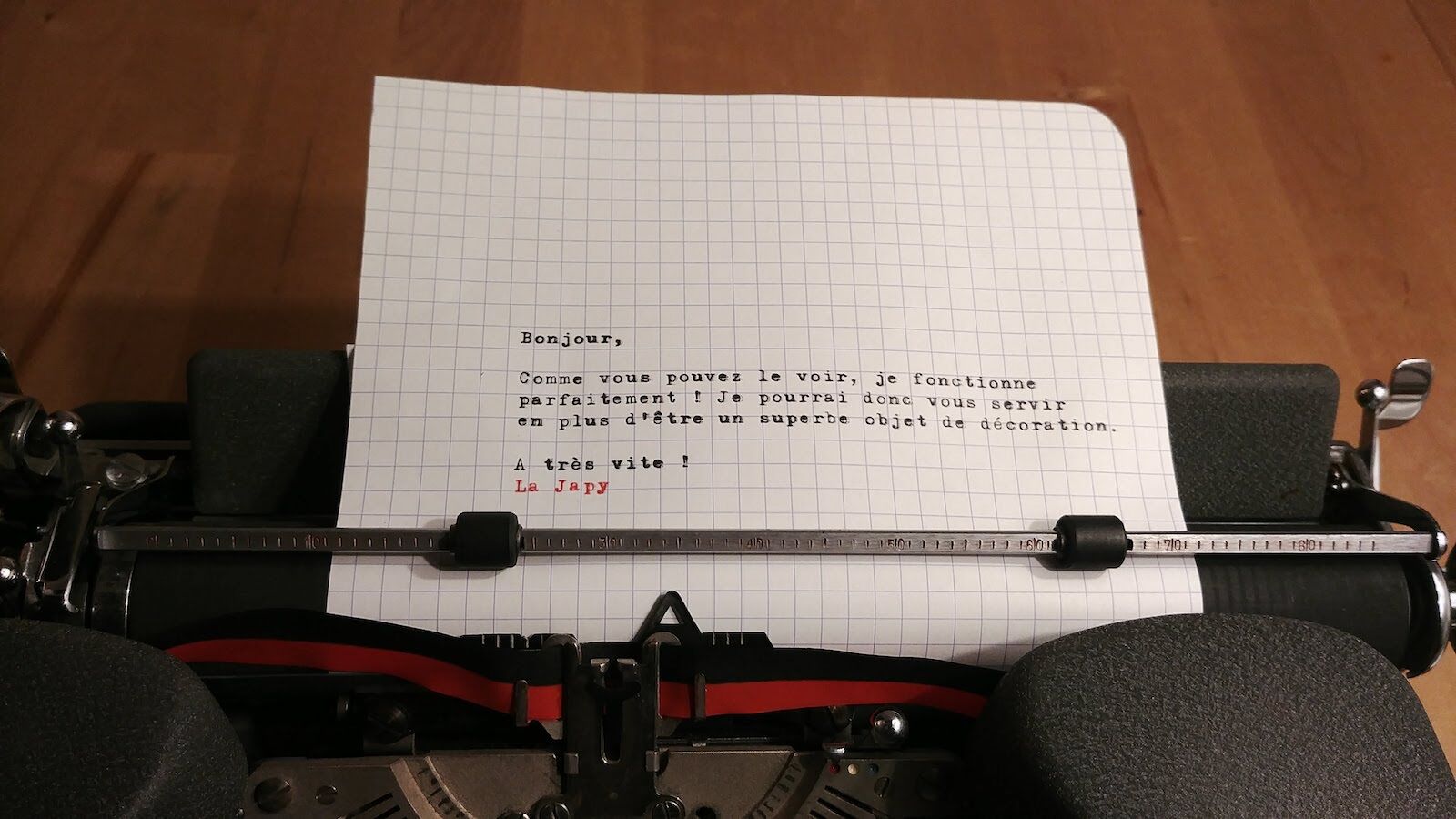 Machine to write portable Japy