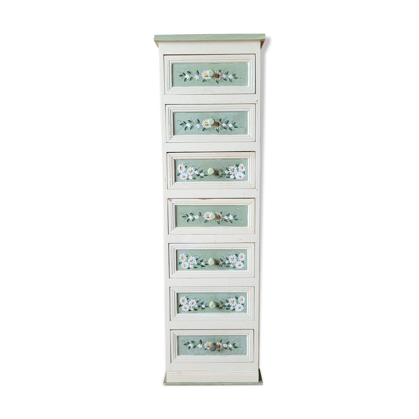 Old wooden furniture painted floral pattern with drawers