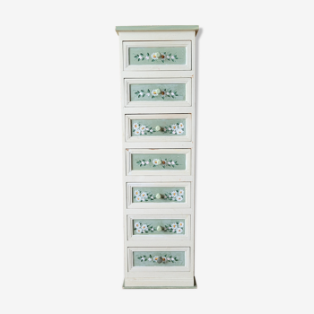 Old wooden furniture painted floral pattern with drawers