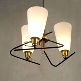 Italian chandelier with three opalines, 1950