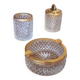 1950s Baccarat crystal and gold-plated metal smoker's kit