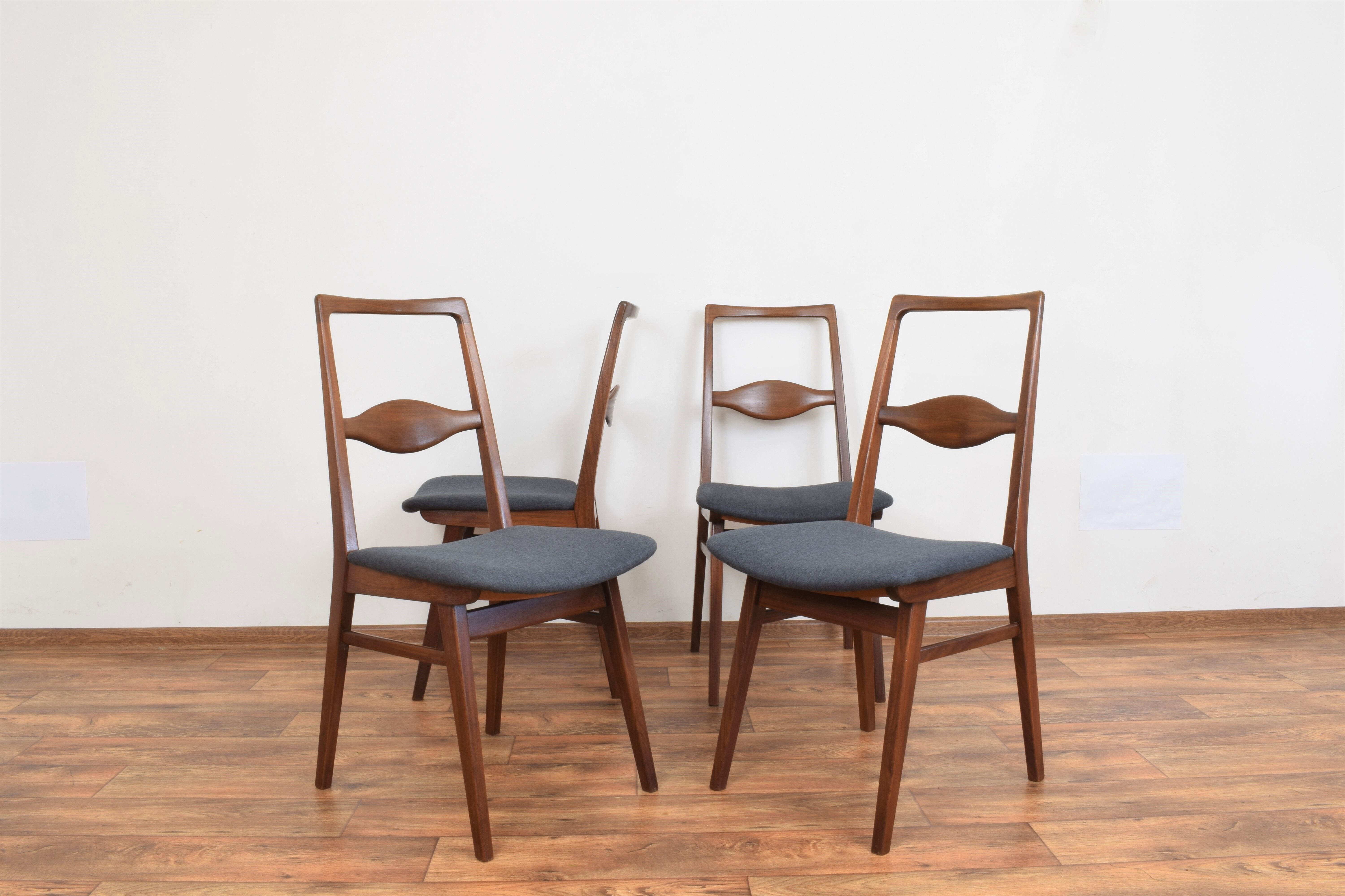 Mid-Century Teak Dining Chairs by Karl Nothhelfer, 1950s, Set of 4