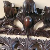 Mirror with pediment, carved wood